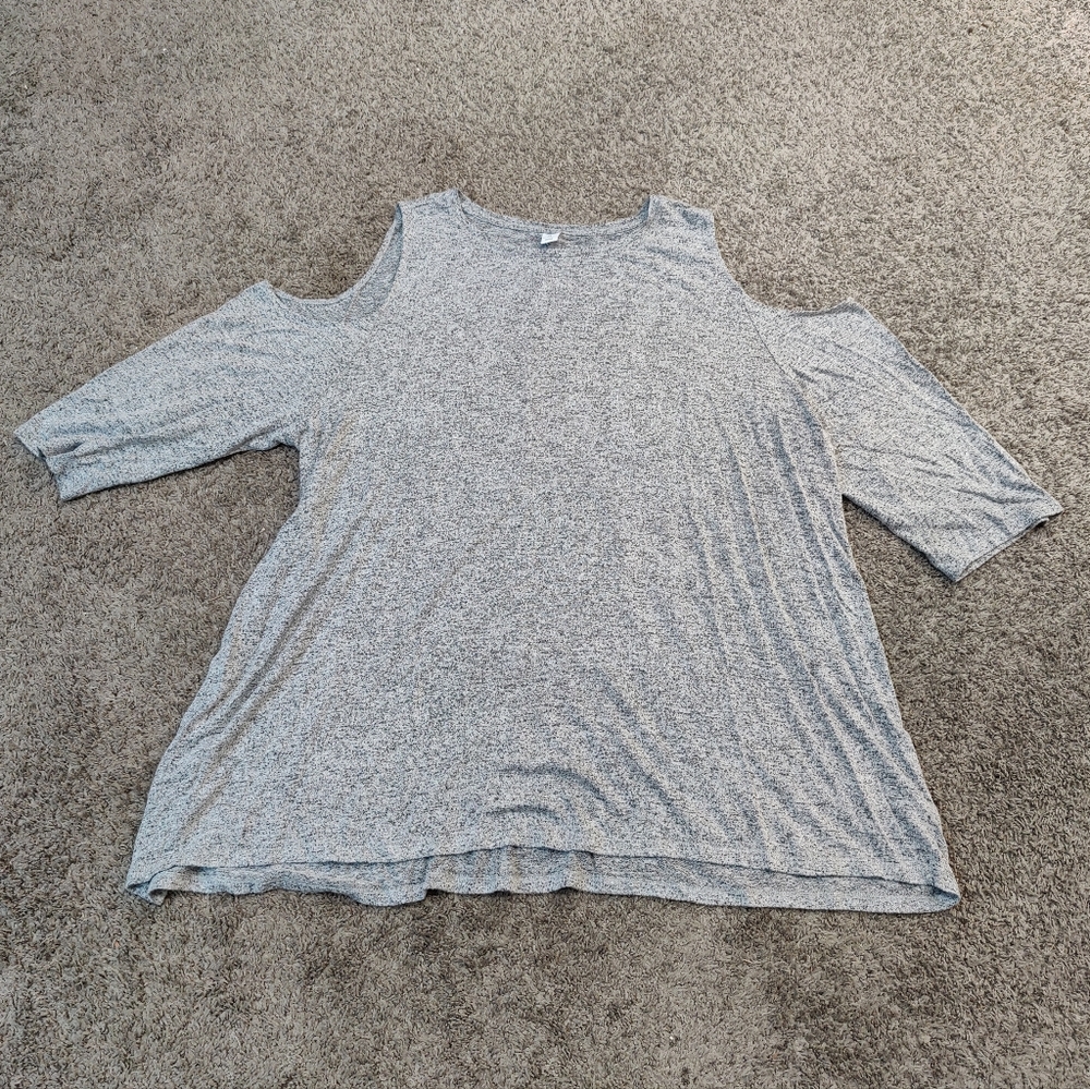 Old Navy Heather Gray Cold Shoulder Top